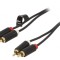 Cablu RCA 2m Aurit Negru x2