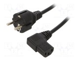 Cablu LIAN DUNG 3x1mm2 CEE 7/7 mufă IEC C13 mamă 90&deg; PVC 3m 16A