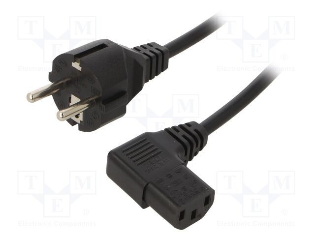 Cablu LIAN DUNG 3x1mm2 CEE 7/7 mufă IEC C13 mamă 90&deg; PVC 3m 16A