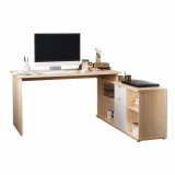 Cumpara ieftin Birou din pal maro stejar sonoma alb Dalton 168x68x75 cm