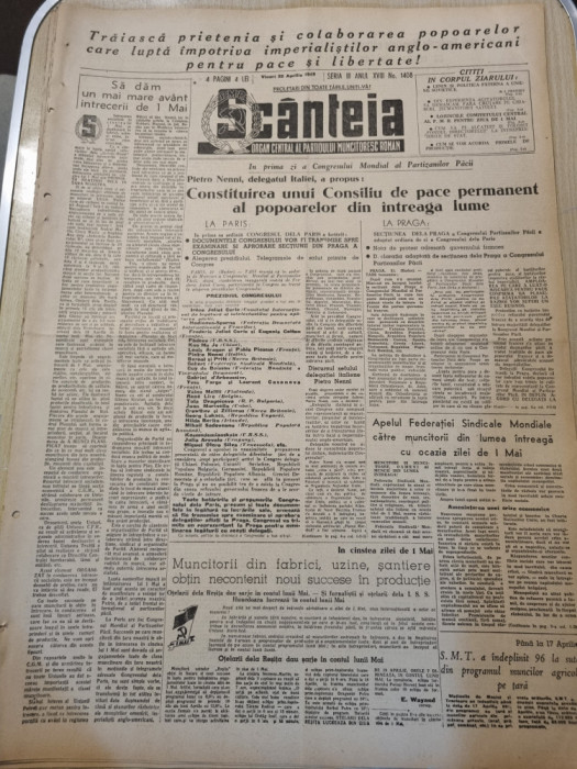 scanteia 22 aprilie 1949-congresul pacii paris,chiaburii jecmanitorii statului