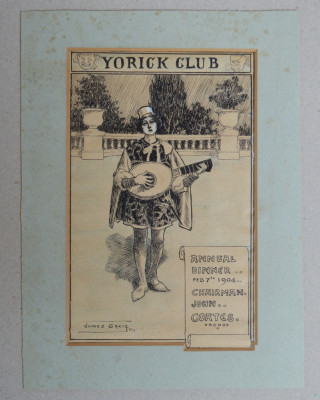 James Grieg &amp;quot;Invitatie Yorick Club&amp;quot; desen penita 1904 foto