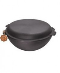 Wok fonta cu capac 34cm foto