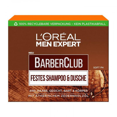 Sampon Solid 4 in 1, L&amp;rsquo;Oreal, Men Expert, Barber Club, pentru Corp, Barba, Fata si Par, cu Ulei de C foto