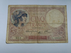 Franta 5 franci 1939 foto