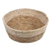 Coș Depozitare Rotund, Fibra de Porumb, Diametru 26 cm, &Icirc;nălțime 10.5 cm, Maro și Bej, Oem