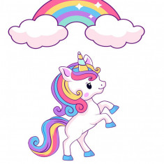 Sticker decorativ Unicorn, Multicolor, 90 cm, 1235-1ST