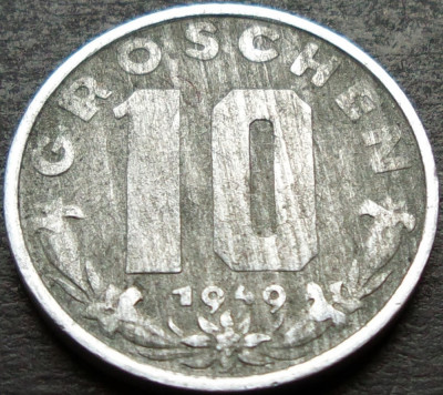 Moneda istorica 10 GROSCHEN - AUSTRIA, anul 1949 * cod 814 foto