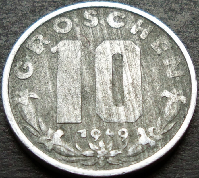 Moneda istorica 10 GROSCHEN - AUSTRIA, anul 1949 * cod 814
