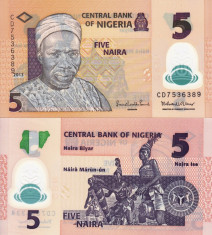 NIGERIA 5 naira 2013 polymer UNC!!! foto