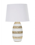 Cumpara ieftin Lampa de masa, Glam Mix, Mauro Ferretti, 1 x E27, 40W, &Oslash;33 x 50 cm, ceramica/fier/textil, alb/auriu