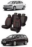 Cumpara ieftin Set huse scaune piele si textil VW PASSAT B7 (2010-2015) Negru -Rosu, Umbrella