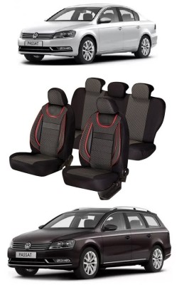 Set huse scaune piele si textil VW PASSAT B7 (2010-2015) Negru -Rosu foto