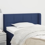 VidaXL Tăblie de pat cu aripioare albastru 93x16x78/88 cm textil