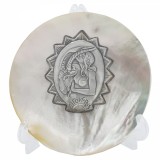 Placheta argint zodia CAPRICORN pe scoica perlifera