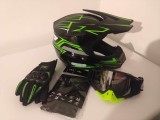 Casca moto/enduro/atv +Ochelari+Manusi+Cagula, L, M, S, XL