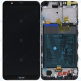 Huawei Honor 7X (BND-L21) Capac frontal modul display + LCD + digitizer + baterie negru 02351PUU