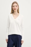 Tommy Jeans pulover de bumbac culoarea alb, light, DW0DW19888