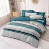 Lenjerie de pat pentru o persoana cu 2 huse de perna patrata, Niyol, bumbac mercerizat, multicolor