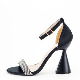 Sandale negre elegante cu toc conic BD117 129