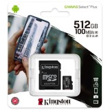 Card Memorie microSDXC Kingston Canvas Select Plus Android A1, 512Gb, Clasa 10 / UHS-1 U3, Cu Adaptor SDCS2/512GB