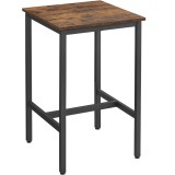 VASAGLE Masa de bar pentru bucatarie, patrata, inalta, cadru de otel, 60x60x92cm, stil industrial, maro rustic si negru Household NewTrend