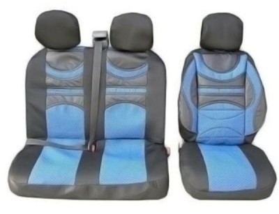 2+1 Universal Huse Scaune cu Suport lombar pentru Microbuze Negru Albastru Piele Textile foto