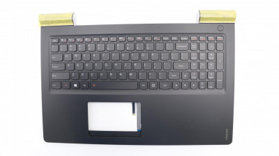 Carcasa superioara cu tastatura palmrest Laptop, Lenovo, IdeaPad 700-15ISK Type 80RU, 5CB0L03571, iluminata, neagra, layout US foto