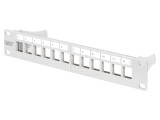 Patch Panel 12 Porturi 10" RACK Gri, Cat 6a - DIGITUS