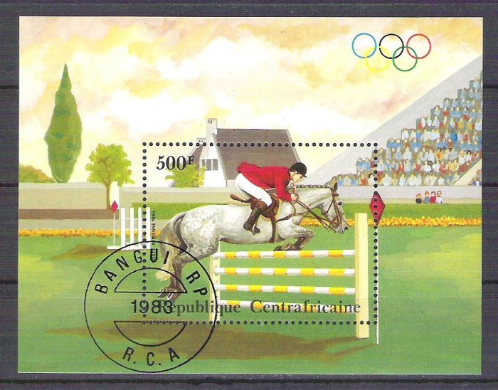 Central African Republic 1983 Sport, perf. sheet, used O.025