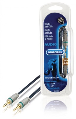 Cablu audio stereo OFC cupru Jack 3.5 mm tata-tata 2m Bandridge foto
