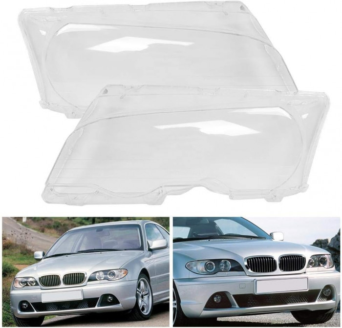 Set 2 Buc Sticla Far Dreapta + Stanga Am Bmw Seria 3 E46 1998-2003 Coupe / Cabrio Non Facelift HB010