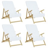 Prosoape de plaja, 4 buc., alb, 60x135 cm, textil 400 GSM