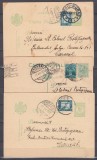 ROMANIA 1931/1934 TIMBRUL AVIATIEI FONDUL AVIATIEI LOT 3 CARTI POSTALE CIRCULATE TARGU MURES-CARACAL