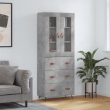 vidaXL Dulap &icirc;nalt, gri beton, 69,5x34x180, lemn compozit