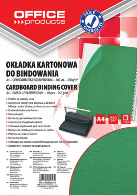 Coperta Carton Imitatie Piele 250g/mp, A4, 100/top Office Products - Verde foto