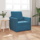 VidaXL Canapea Pat 2 &icirc;n 1 Albastră 74x77x81 cm Catifea