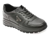 Pantofi sport OTTER negri, 12082, din piele naturala