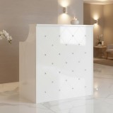 Recepție de frizerie lăcuită Diamond 100 cm cosmetică pentru salon cabinet SPA alb