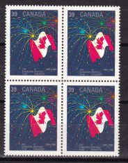 Canada 1990 ziua nationala MI 1186 bloc de 4 MNH w59 foto