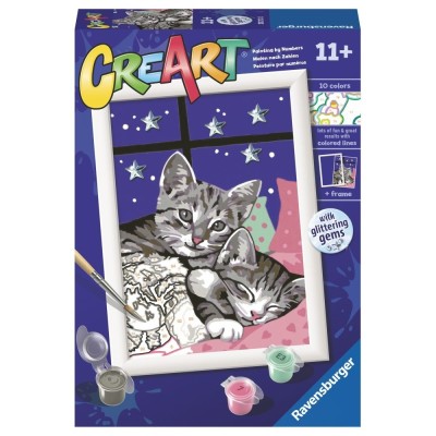 Ravensburger - CreArt pictura pe numere pentru copii pisicute somnoroase cu foto