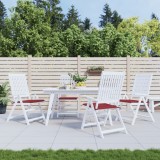 Gossi perne scaune gradina 4 buc. rosu vin 40x40x3 cm tesatura oxford