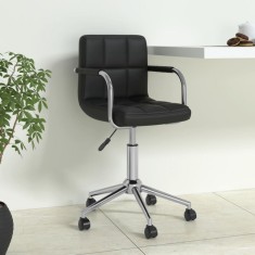vidaXL Scaun de birou rotativ, negru, piele ecologică 334812