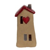 Cumpara ieftin Casuta decorativa ceramica maro rosie 10x7x19 cm
