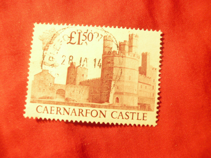 Timbru Marea Britanie 1988 - Castel Caernayon , val. 1,5L stampilat
