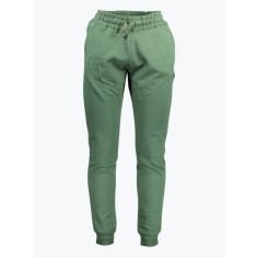 Pantaloni sport barbati cu talie elasitica din bumbac cu logo brodat verde, L