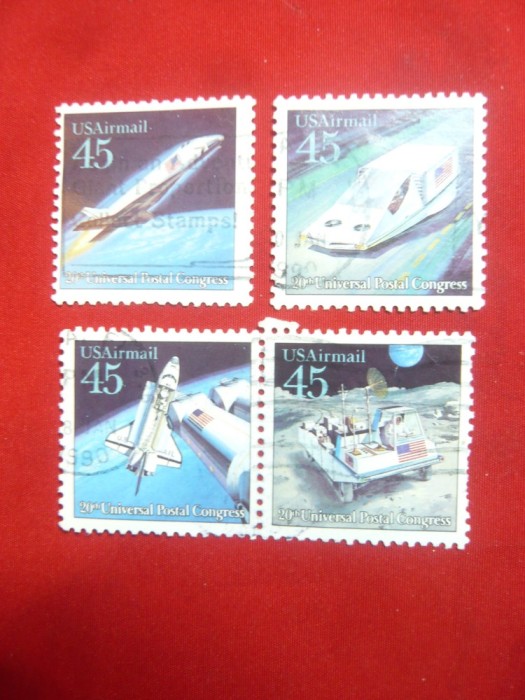 Serie Cosmos- Congres UPU 1989 SUA 4 valori stampilate