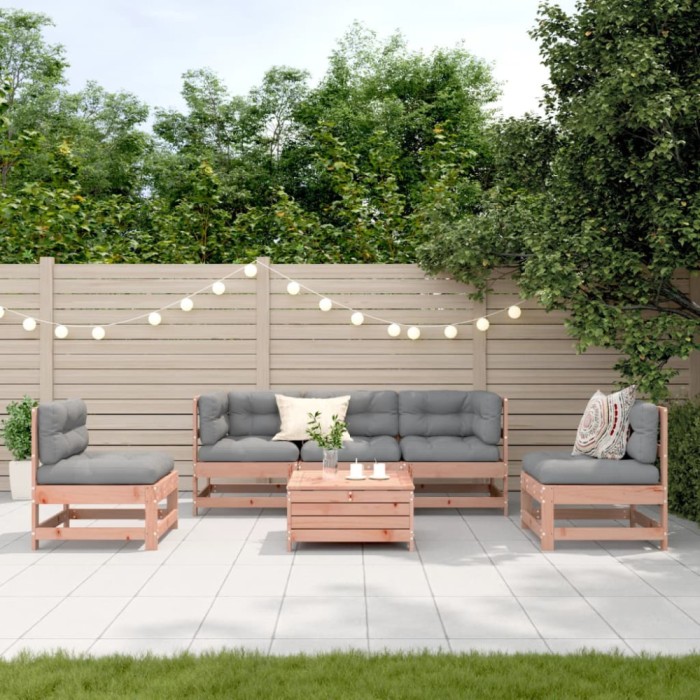 vidaXL Set mobilier de grădină cu perne, 6 piese, lemn masiv Douglas 3250726