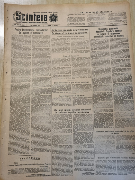 scanteia 25 martie 1954-art. galati,tecuci,iasi,oradea,poiana campina