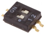 Comutator DIP-SWITCH 2 Sec&Aring;&pound;iuni ON-OFF 0,025A 24VDC